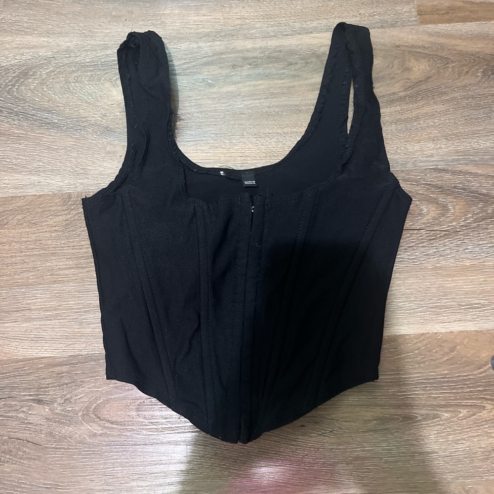 Windsor Black Fitted Bustier Tank Top